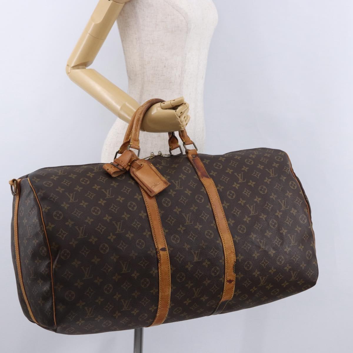 LOUIS VUITTON Monogram Keepall Bandouliere 60 Boston Bag M41412 LV Auth 161133