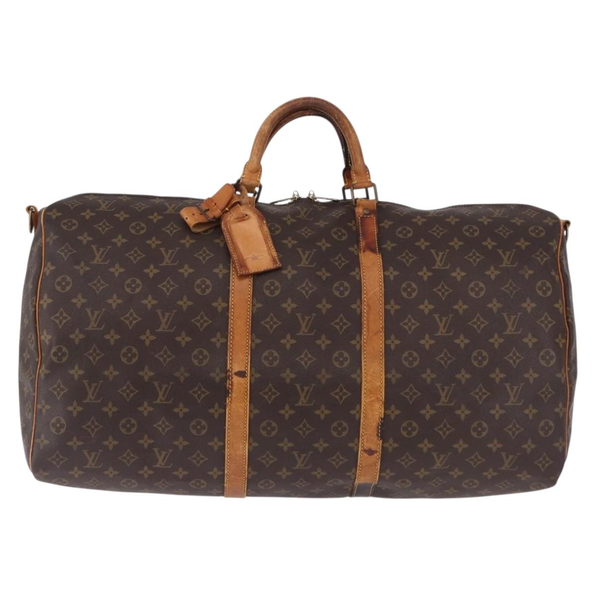 LOUIS VUITTON Monogram Keepall Bandouliere 60 Boston Bag M41412 LV Auth 161133