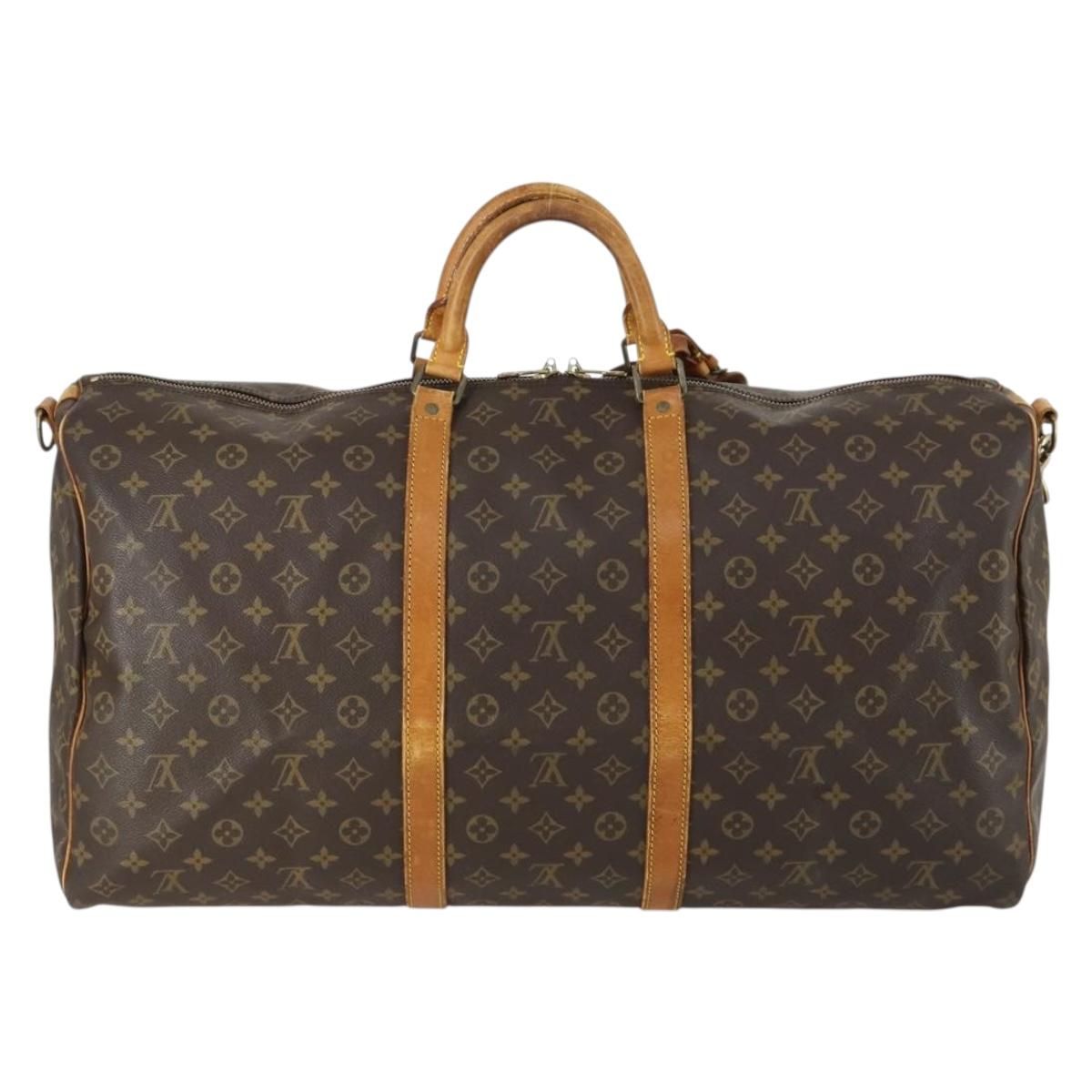 LOUIS VUITTON Monogram Keepall Bandouliere 60 Boston Bag M41412 LV Auth 161133