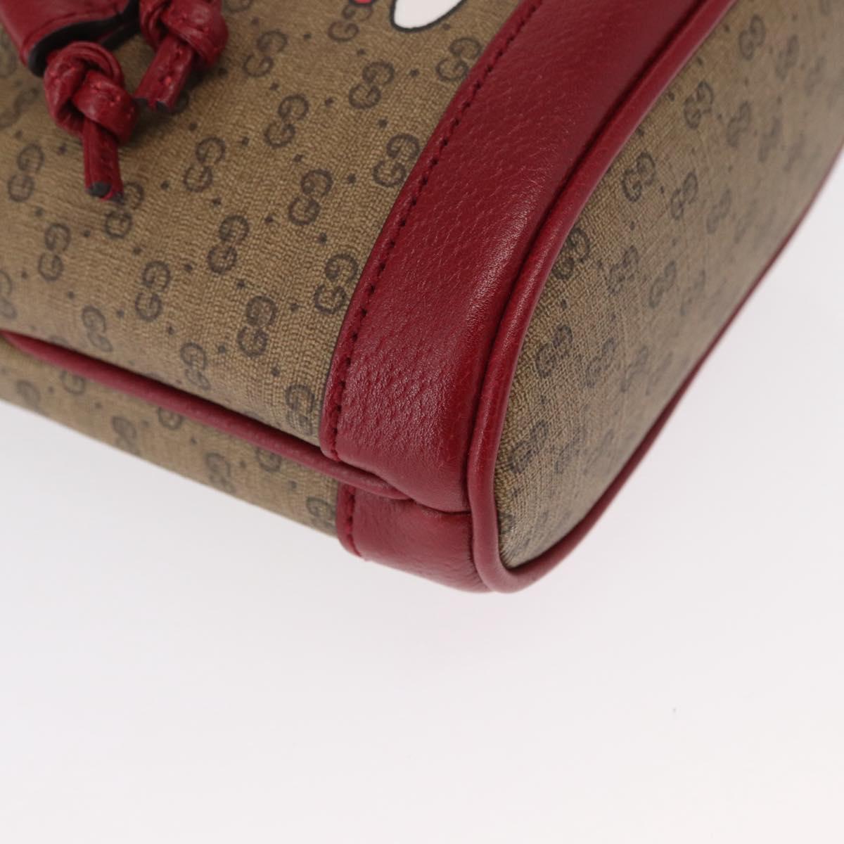 GUCCI Micro GG Supreme Doraemon Shoulder Bag PVC Beige Gold 647801 Auth 161141SM