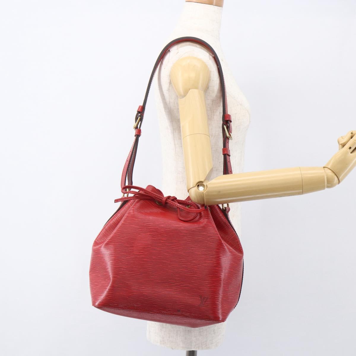 LOUIS VUITTON Epi Petit Noe Shoulder Bag Red M44107 LV Auth 161161
