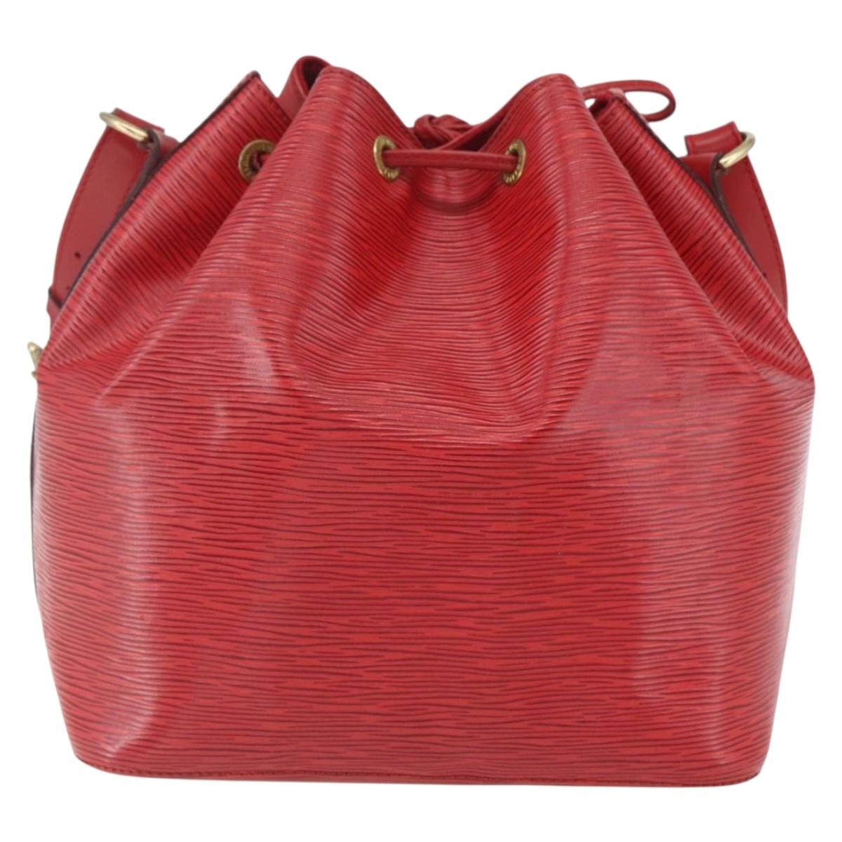 LOUIS VUITTON Epi Petit Noe Shoulder Bag Red M44107 LV Auth 161161