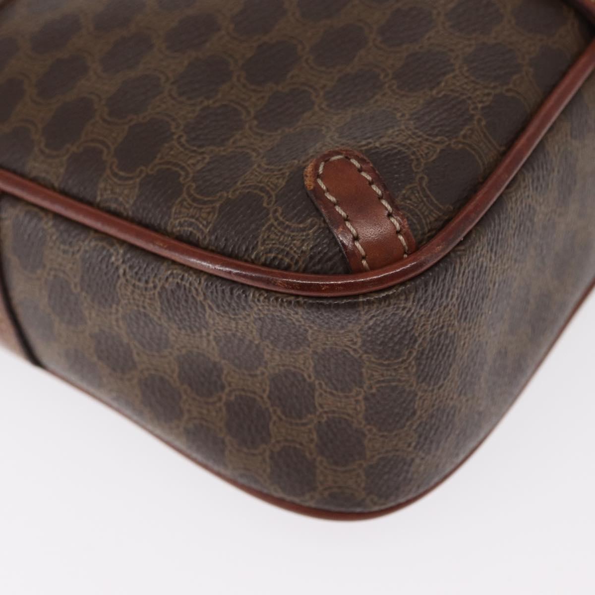 CELINE Macadam Canvas Shoulder Bag PVC Leather Brown Gold Auth 161163