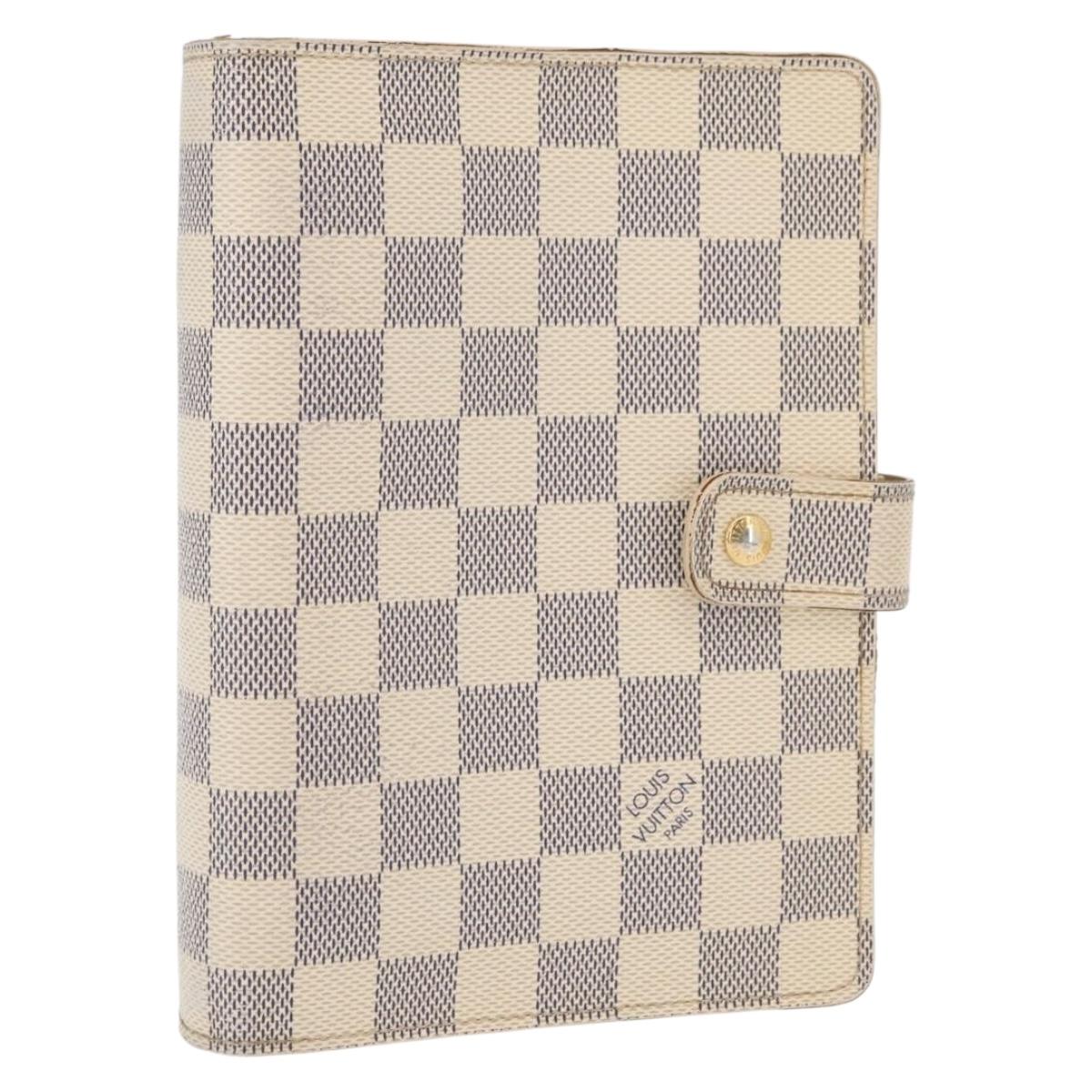 LOUIS VUITTON Damier Azur Agenda MM Day Planner Cover R20707 LV Auth 161167