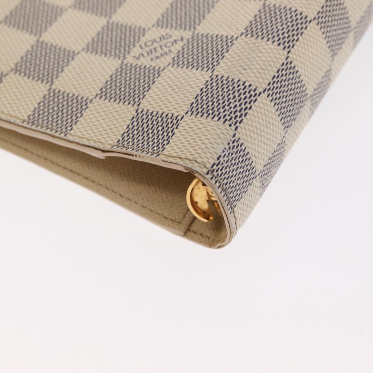 LOUIS VUITTON Damier Azur Agenda MM Day Planner Cover R20707 LV Auth 161167
