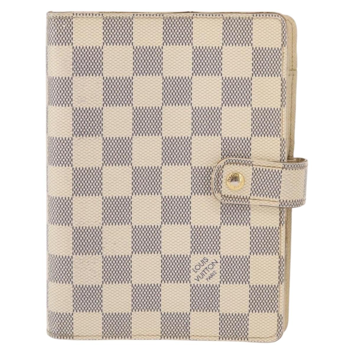 LOUIS VUITTON Damier Azur Agenda MM Day Planner Cover R20707 LV Auth 161167