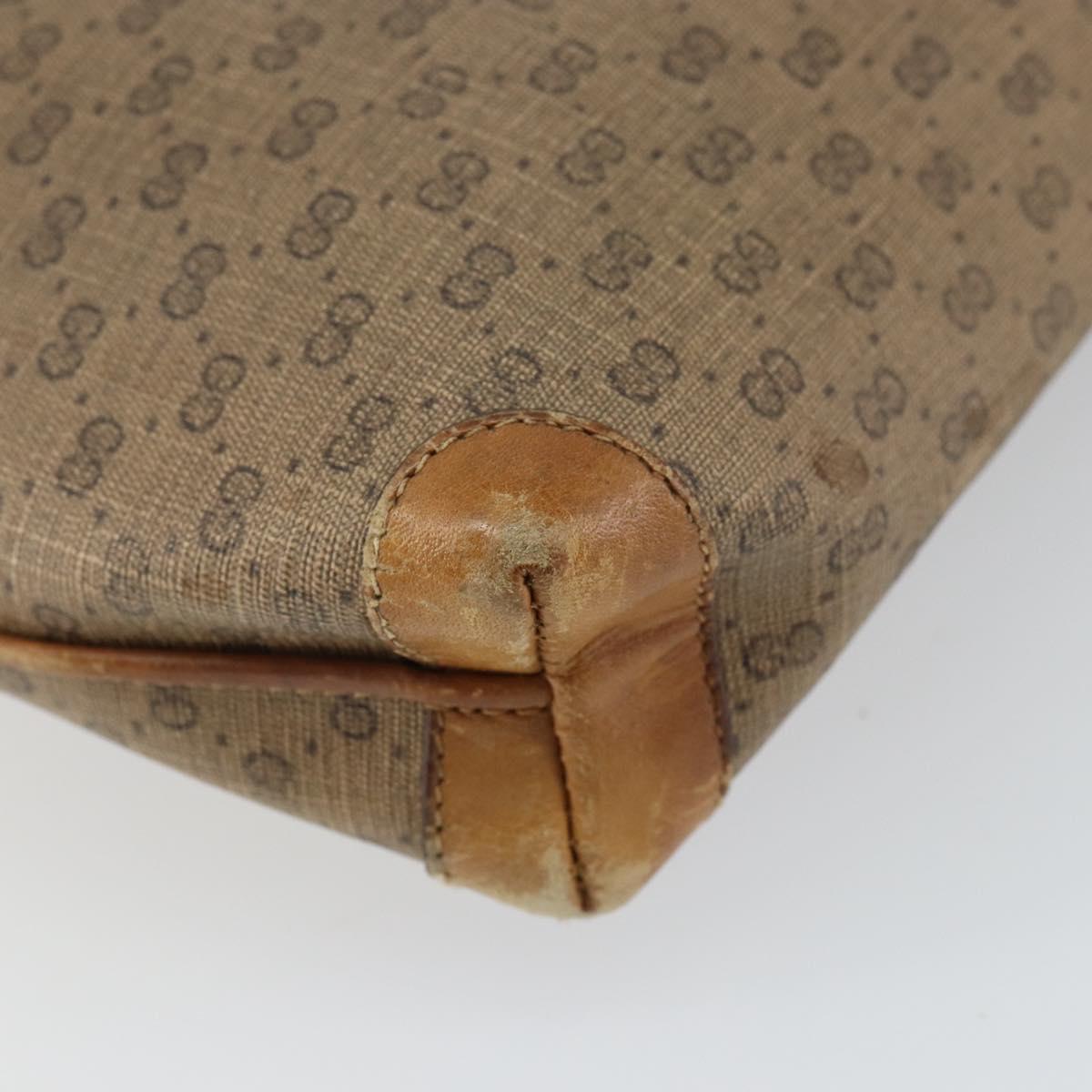GUCCI Micro GG Supreme Shoulder Bag PVC Brown Gold 007 104 4916 Auth 161176
