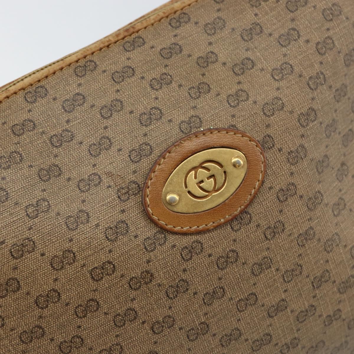 GUCCI Micro GG Supreme Shoulder Bag PVC Brown Gold 007 104 4916 Auth 161176