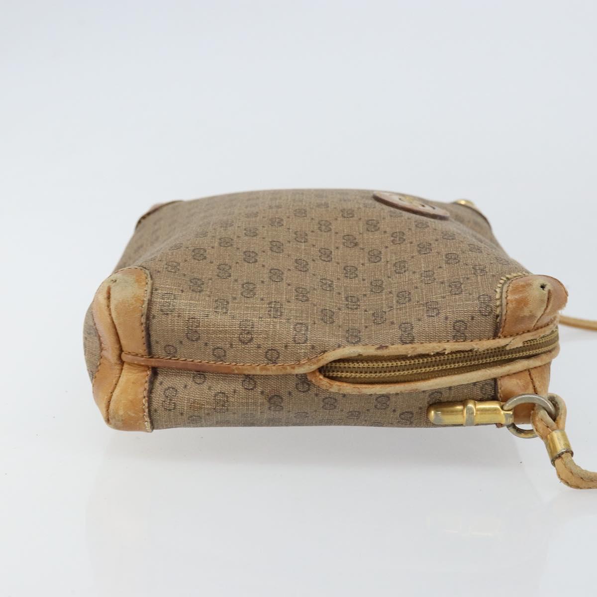 GUCCI Micro GG Supreme Shoulder Bag PVC Brown Gold 007 104 4916 Auth 161176
