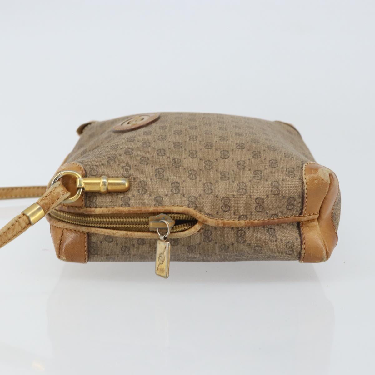 GUCCI Micro GG Supreme Shoulder Bag PVC Brown Gold 007 104 4916 Auth 161176