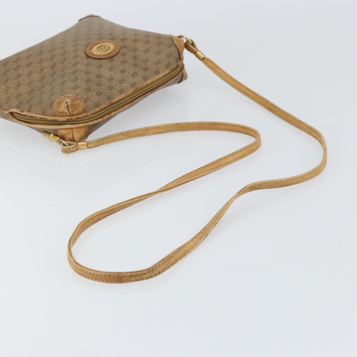 GUCCI Micro GG Supreme Shoulder Bag PVC Brown Gold 007 104 4916 Auth 161176
