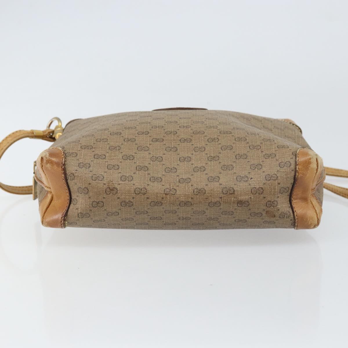 GUCCI Micro GG Supreme Shoulder Bag PVC Brown Gold 007 104 4916 Auth 161176