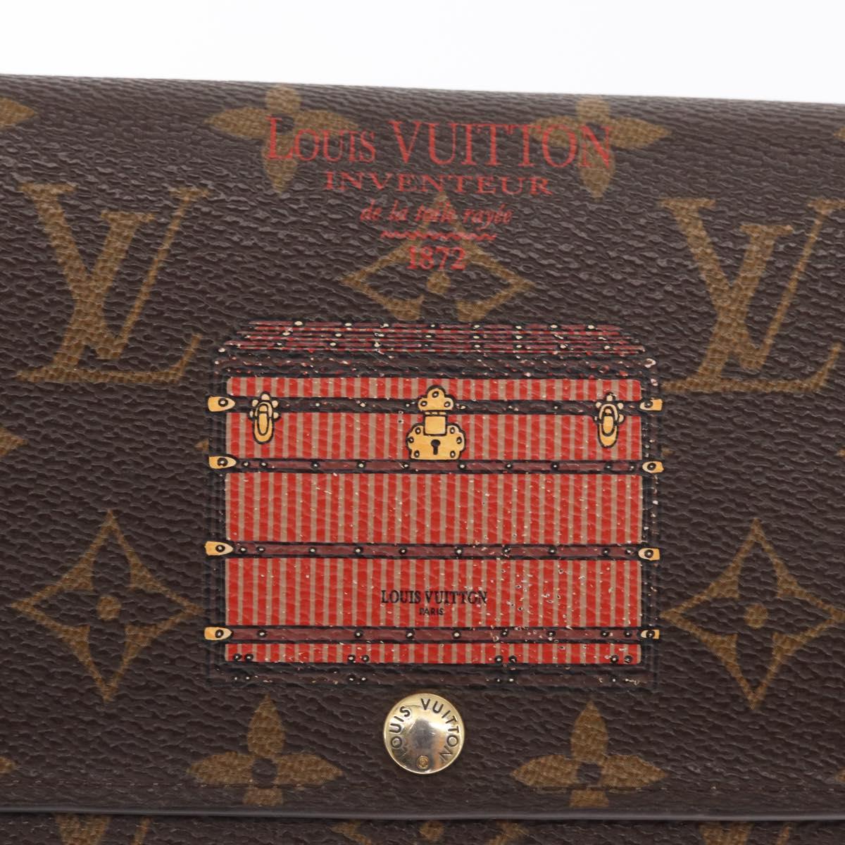LOUIS VUITTON Monogram Trunk Portefeuille Sarah Long Wallet M60415 Auth 161177