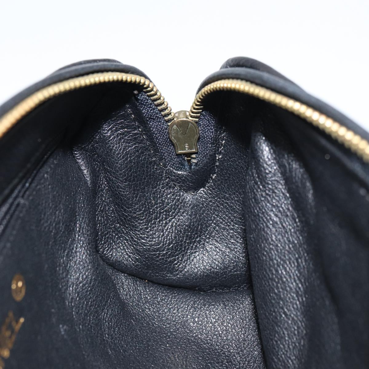 CHANEL Matelasse Pouch Velor Black Gold CC Auth 161194V