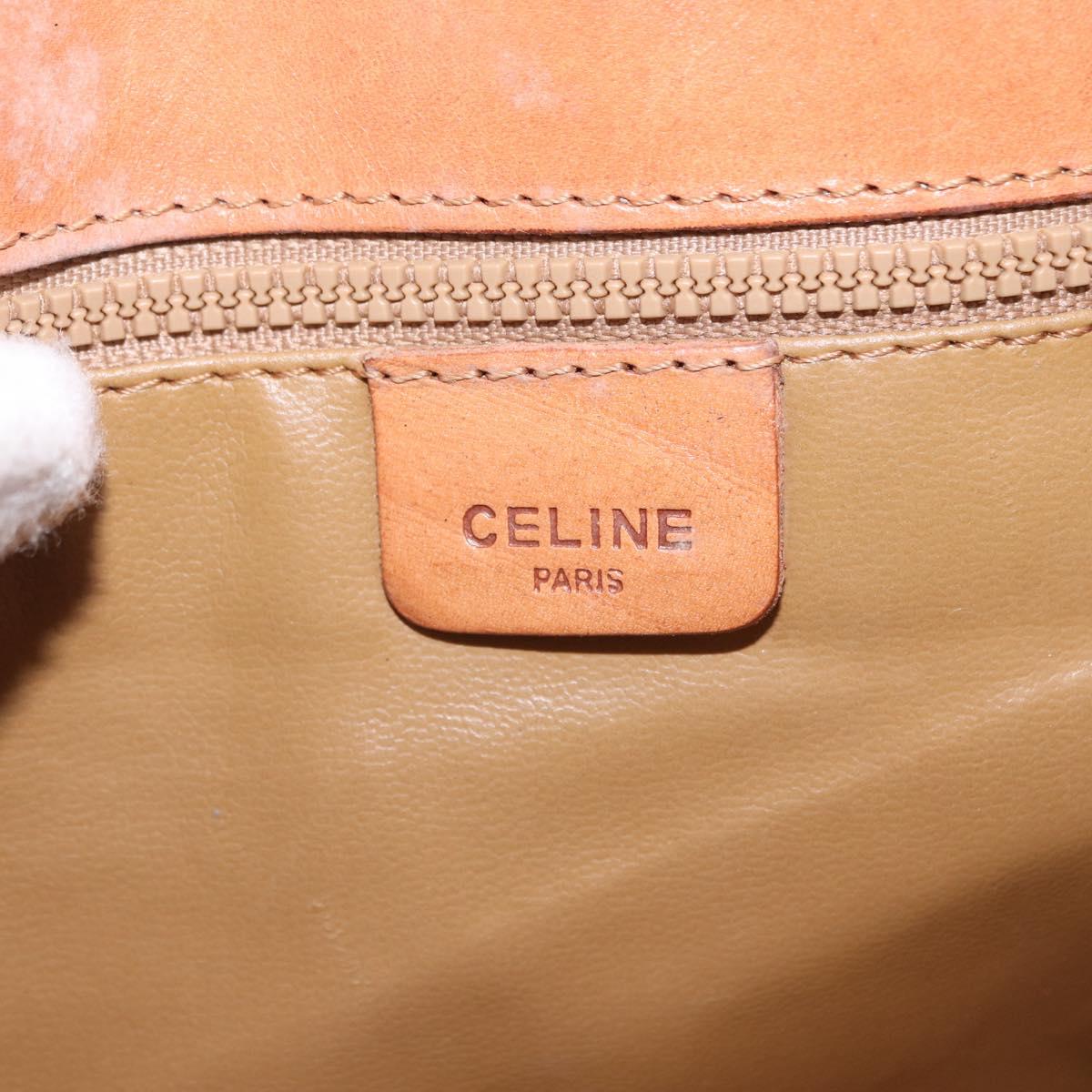 CELINE Macadam Canvas Shoulder Bag PVC Leather Brown Gold Auth 161211