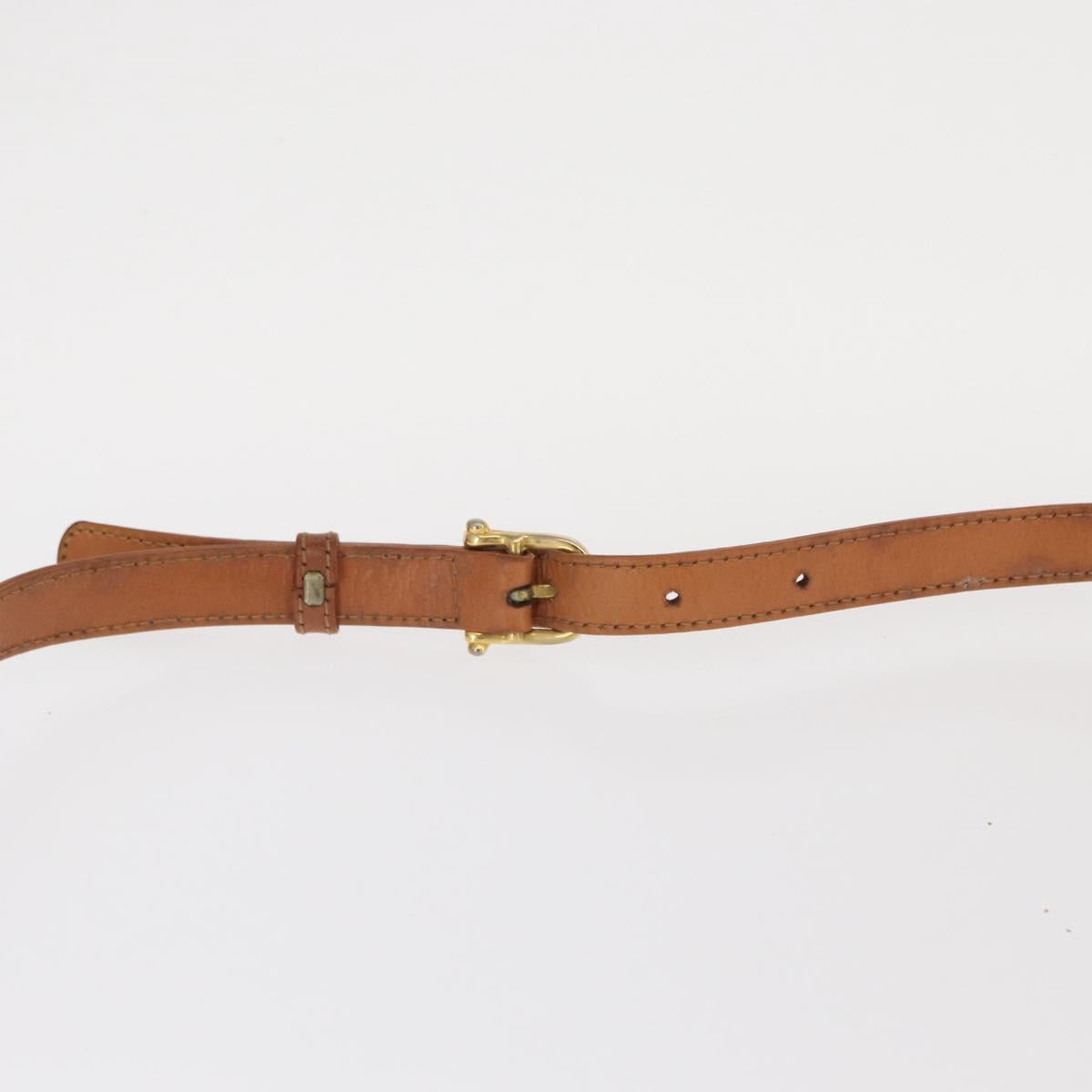 CELINE Macadam Canvas Shoulder Bag PVC Leather Brown Gold Auth 161211