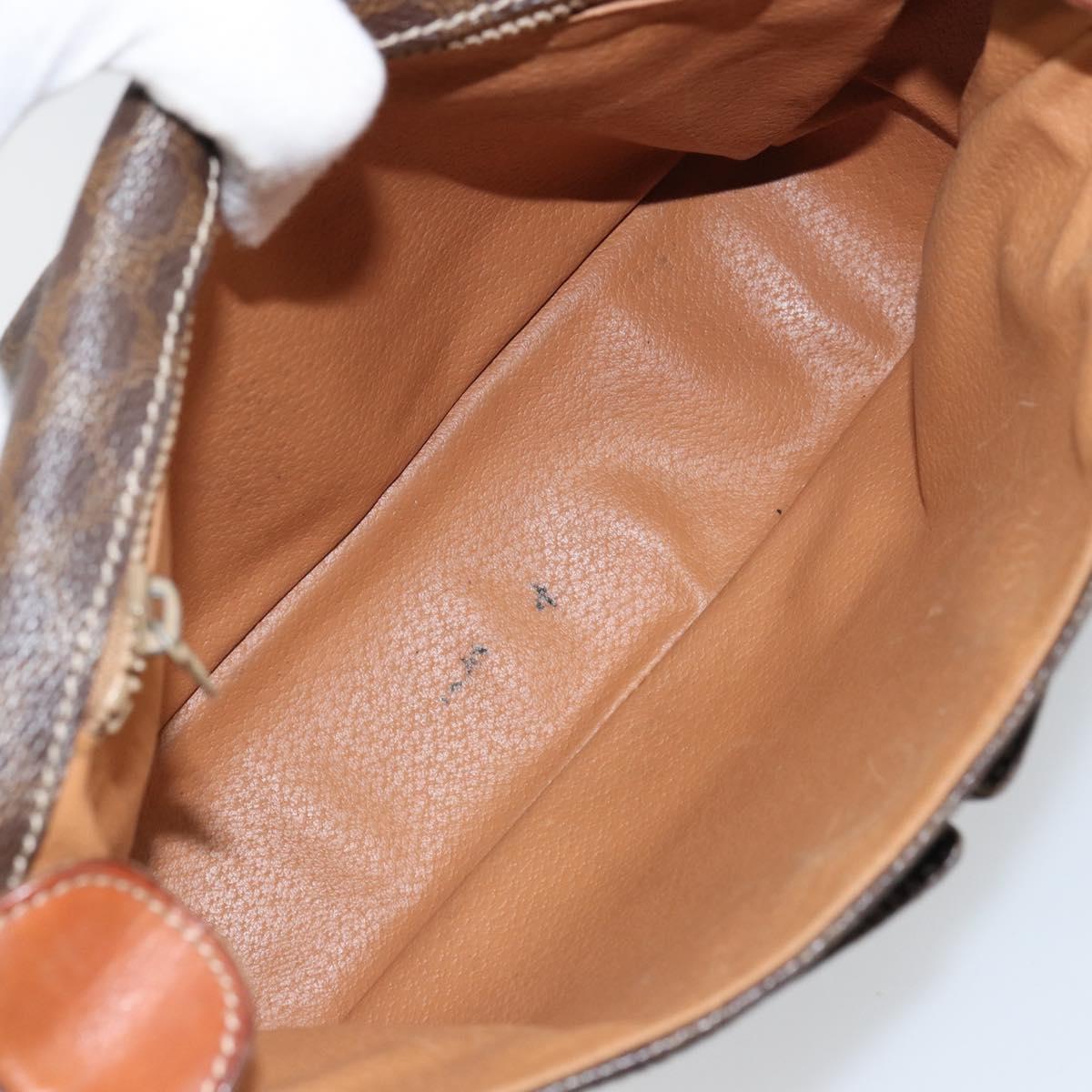 CELINE Macadam Canvas Shoulder Bag PVC Leather Brown Gold Auth 161212
