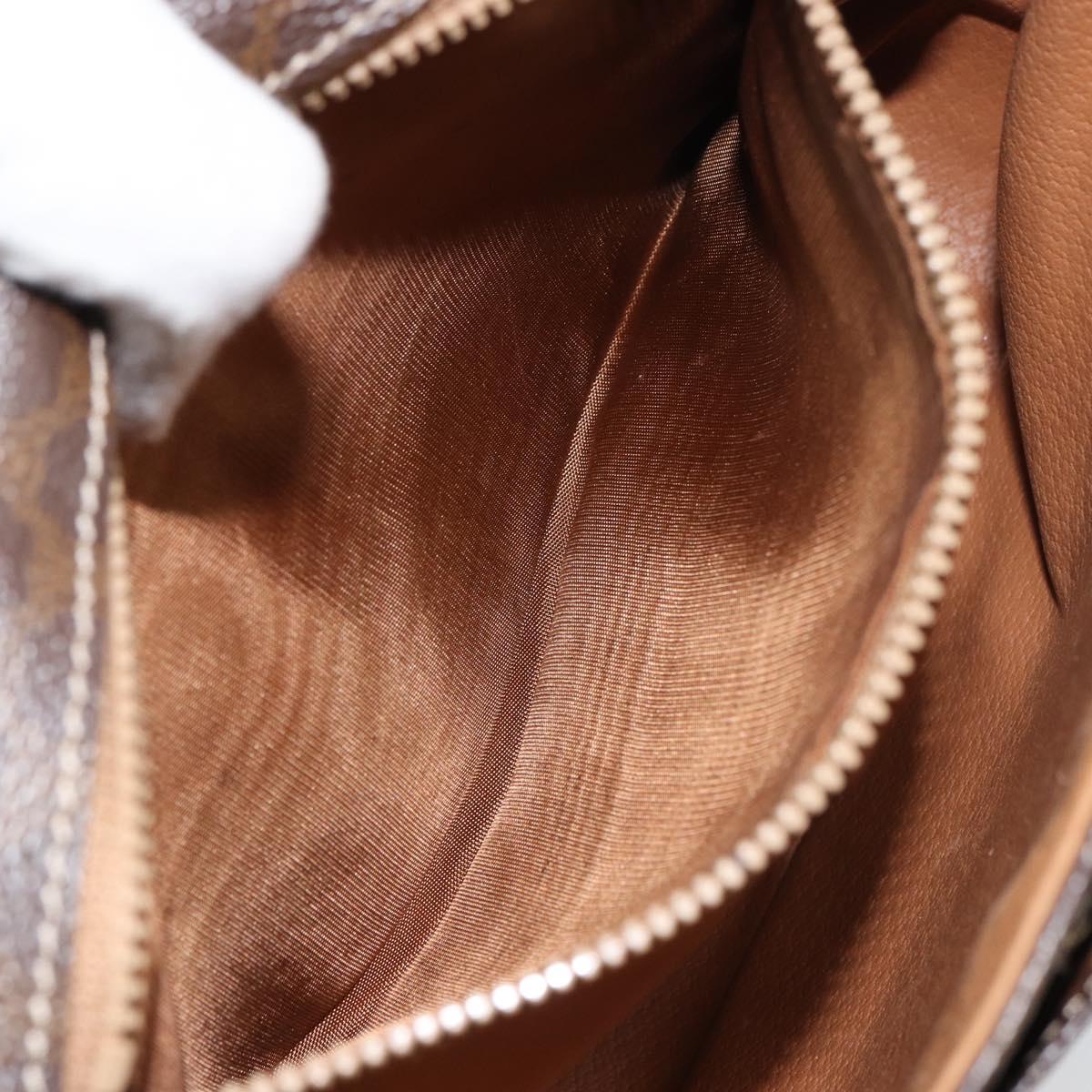 CELINE Macadam Canvas Shoulder Bag PVC Leather Brown Gold Auth 161212