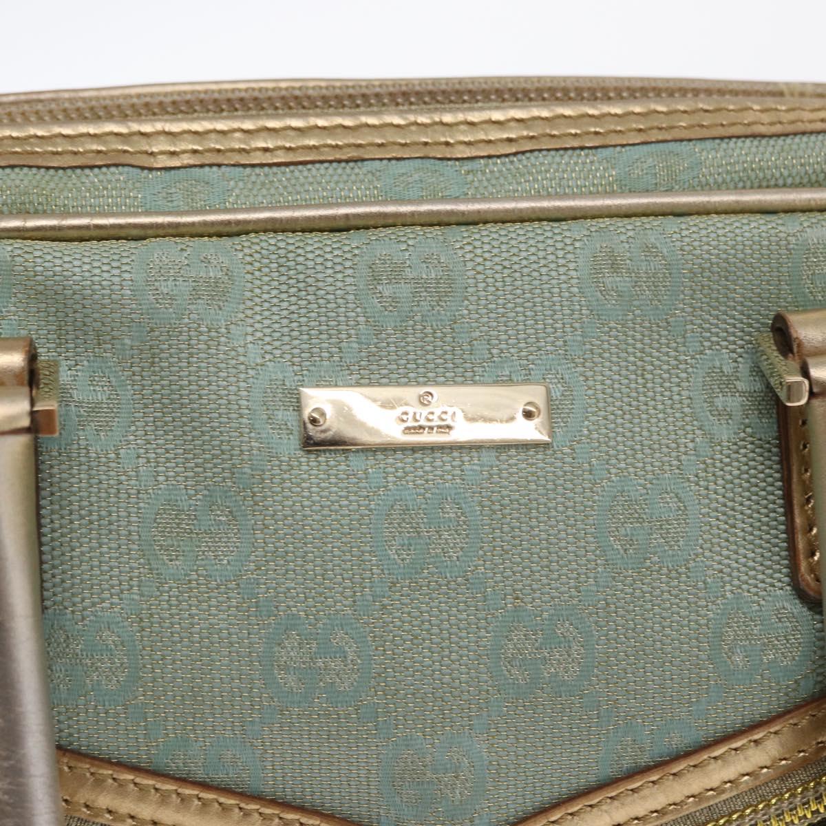 GUCCI GG Canvas Hand Bag Peppermint Gold 000 0852 Auth 161216A