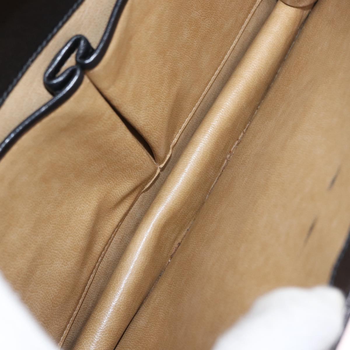 CELINE Horse Carriage Shoulder Bag Leather Black Gold Auth 161222