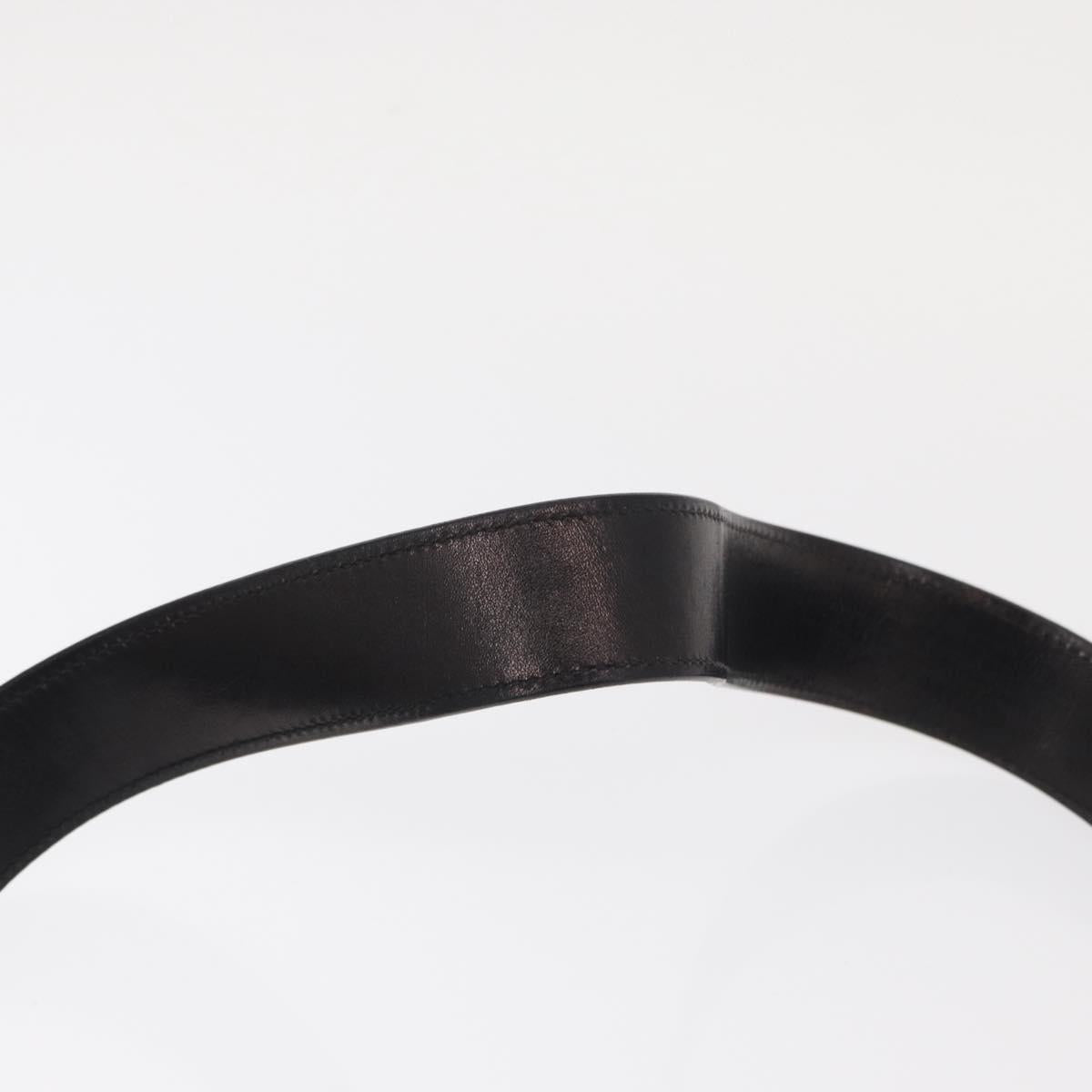 CELINE Horse Carriage Shoulder Bag Leather Black Gold Auth 161222