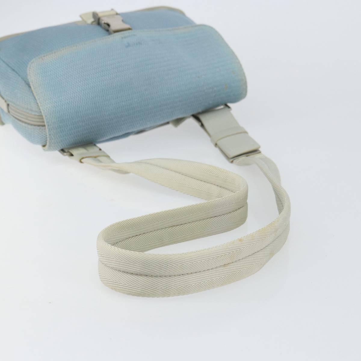 PRADA Shoulder Bag Nylon Light Blue Silver Auth 161224