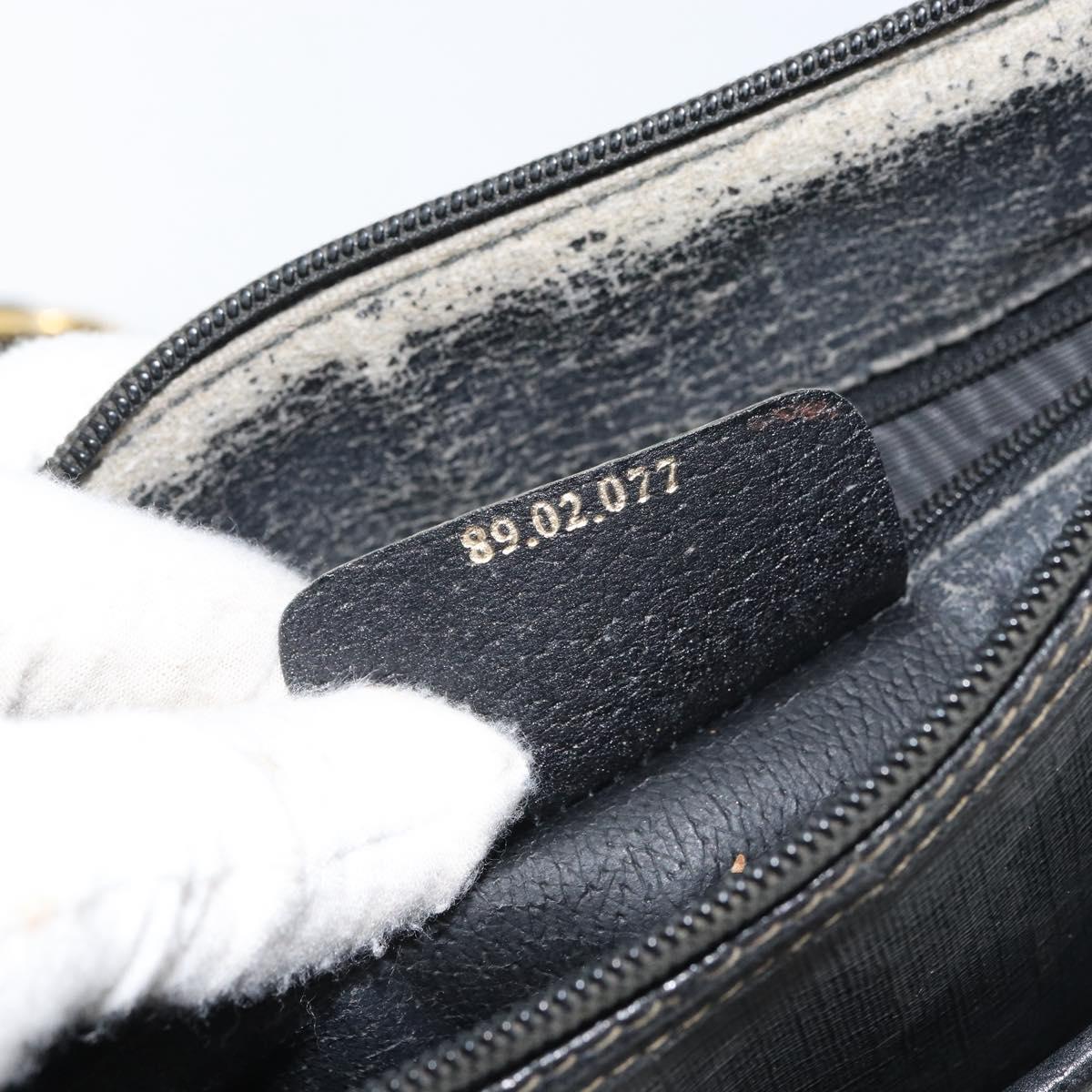 GUCCI GG Supreme Web Sherry Line Bag PVC Black Gold 89 02 077 Auth 161226