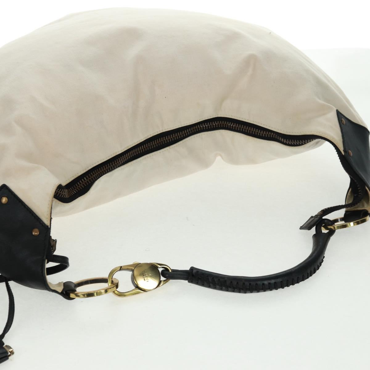 GUCCI Shoulder Bag Canvas Ivory Gold 95332 Auth 161228