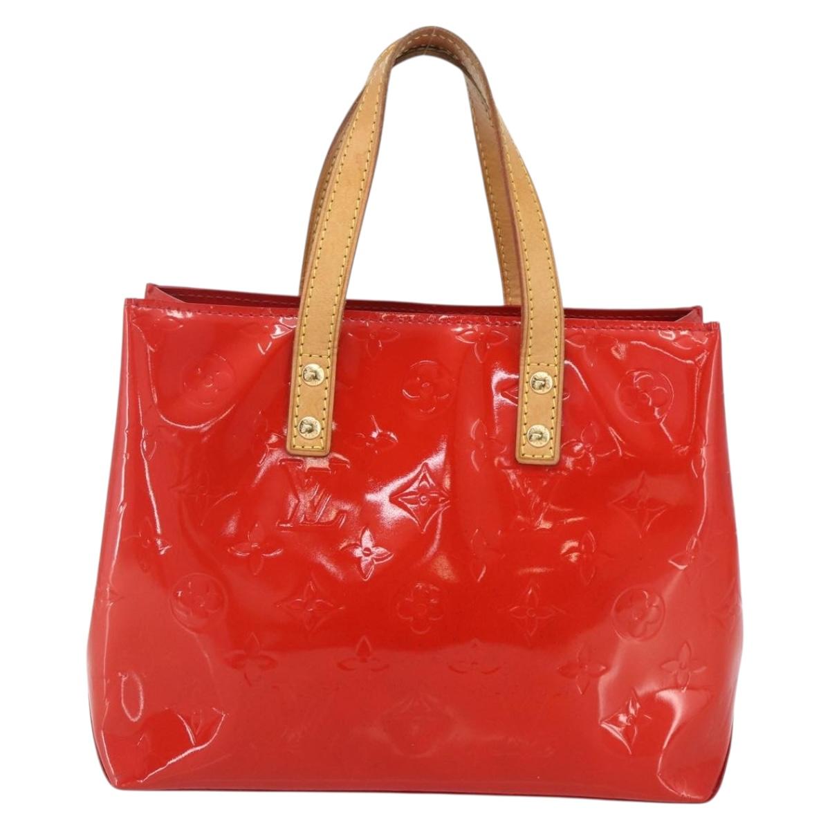 LOUIS VUITTON Monogram Vernis Reade PM Hand Bag Red Rouge M91088 LV Auth 161231