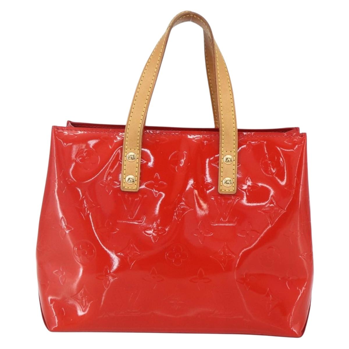 LOUIS VUITTON Monogram Vernis Reade PM Hand Bag Red Rouge M91088 LV Auth 161231