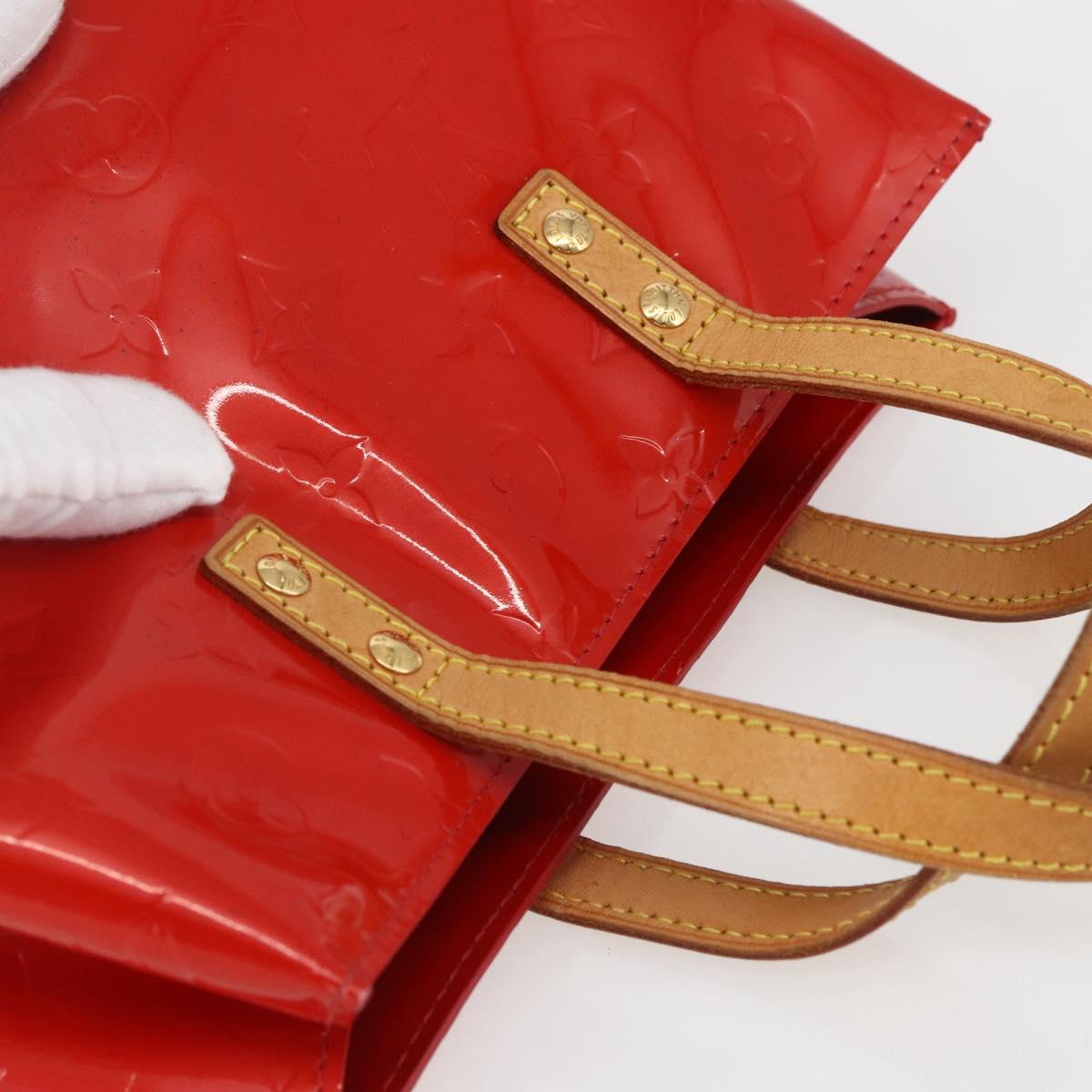 LOUIS VUITTON Monogram Vernis Reade PM Hand Bag Red Rouge M91088 LV Auth 161231