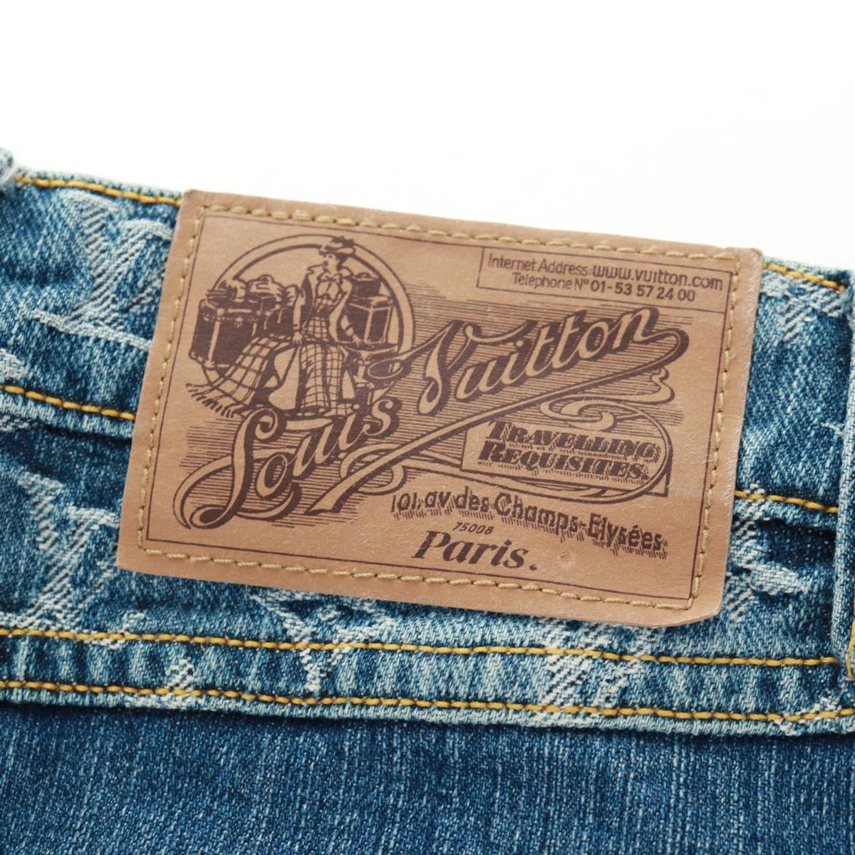 LOUIS VUITTON Monogram Denim Skirt Blue LV Auth 161260M