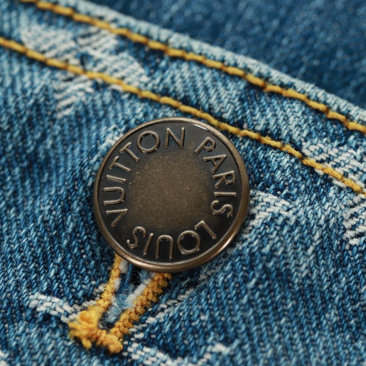 LOUIS VUITTON Monogram Denim Skirt Blue LV Auth 161260M
