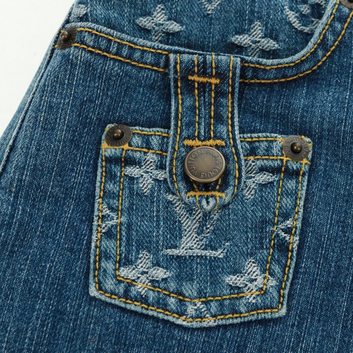 LOUIS VUITTON Monogram Denim Skirt Blue LV Auth 161260M