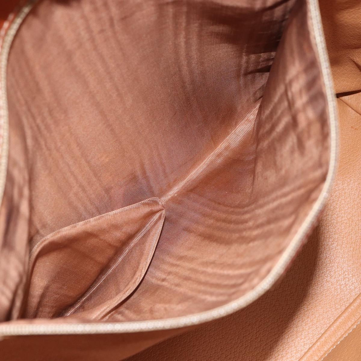 CELINE Macadam Canvas Hand Bag PVC Leather Brown Gold Auth 161274