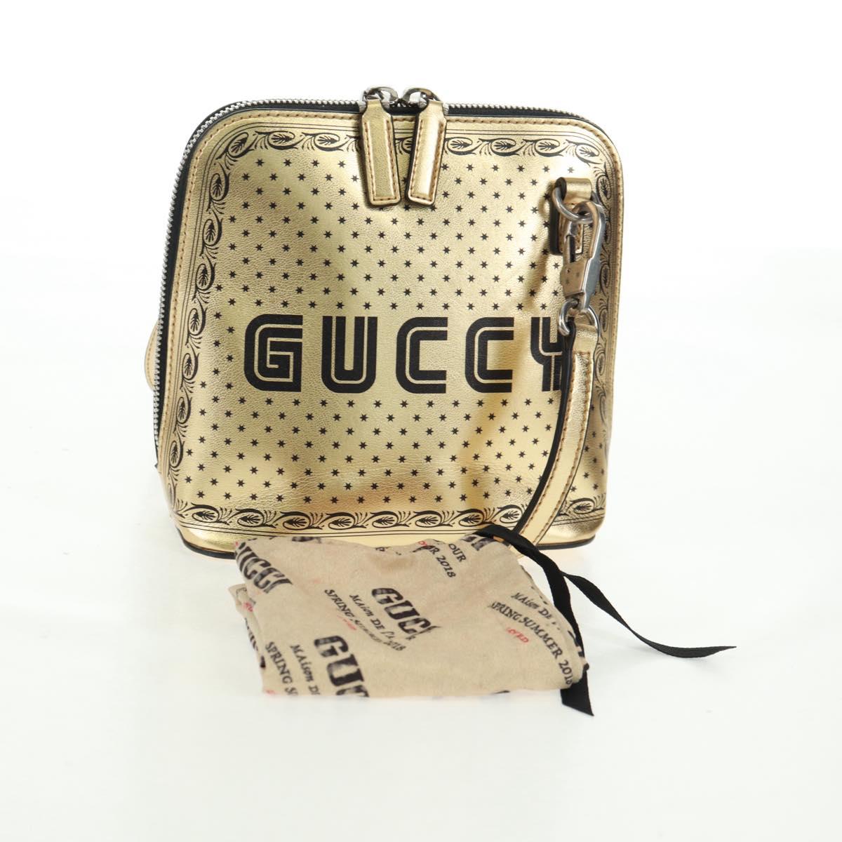 GUCCI Shoulder Bag Leather Gold 511189 Auth 161291V
