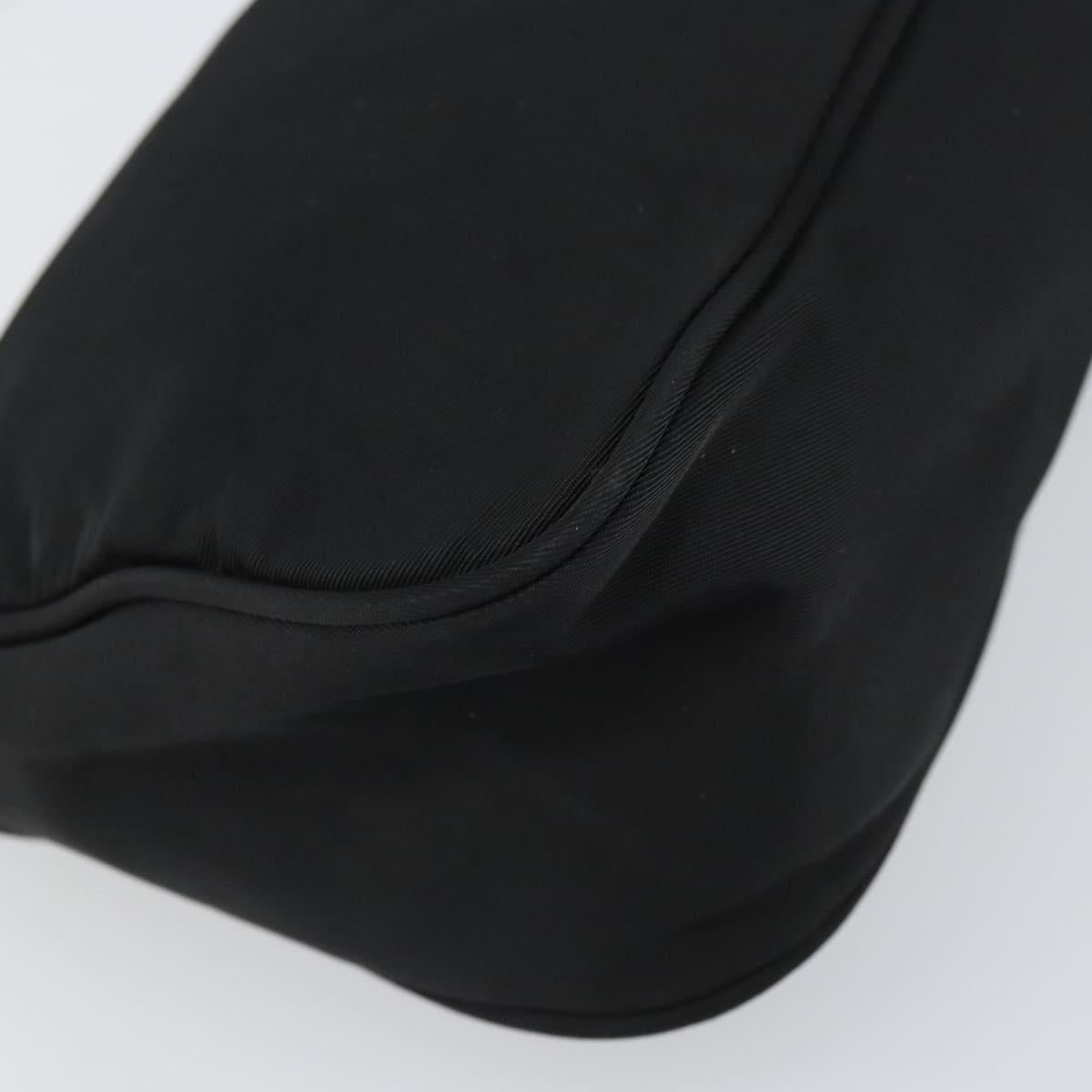 PRADA Hand Pouch Nylon Black Silver Auth 161300