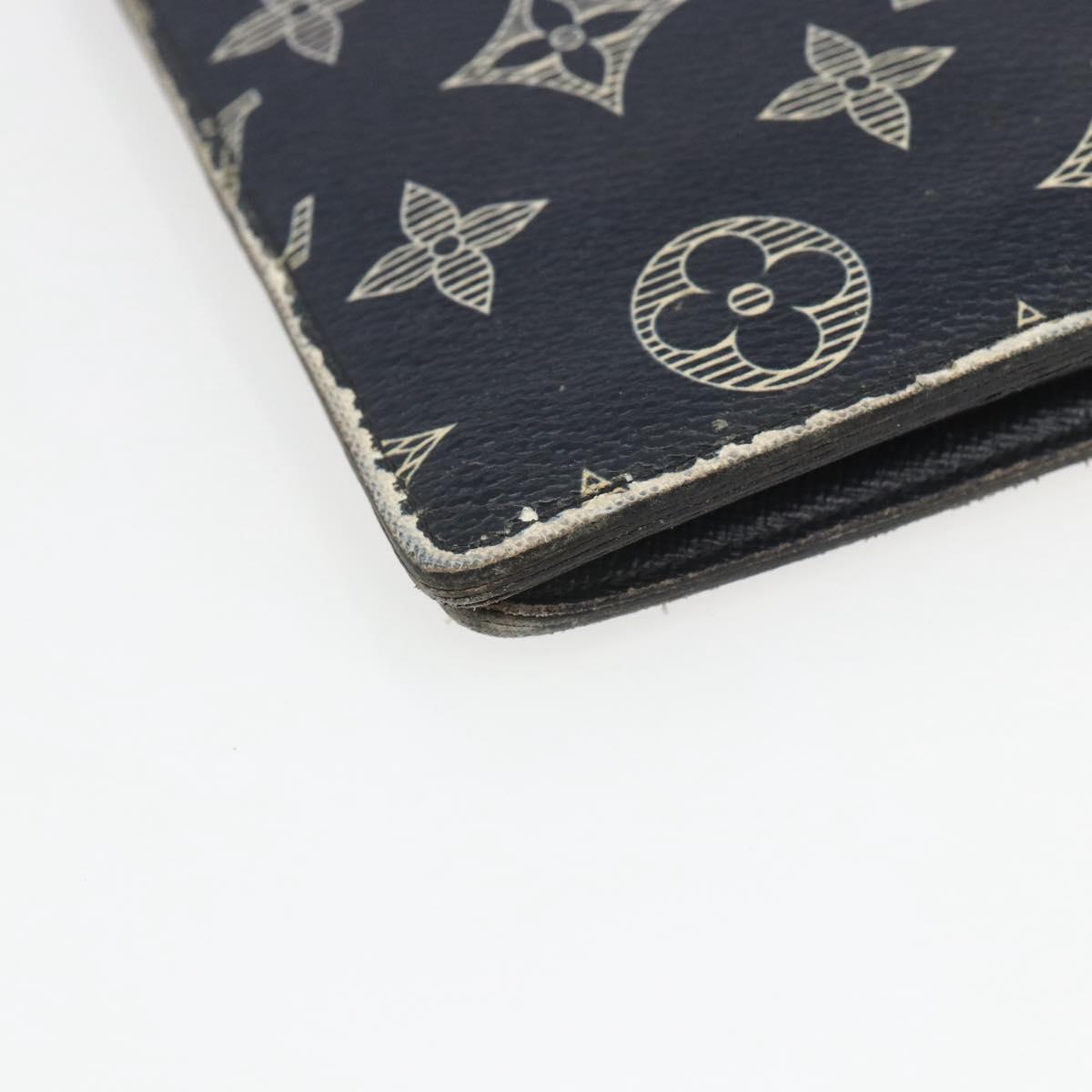 LOUIS VUITTON Monogram Savanna Portefeuille Braza Wallet Navy M66025 Auth 161319