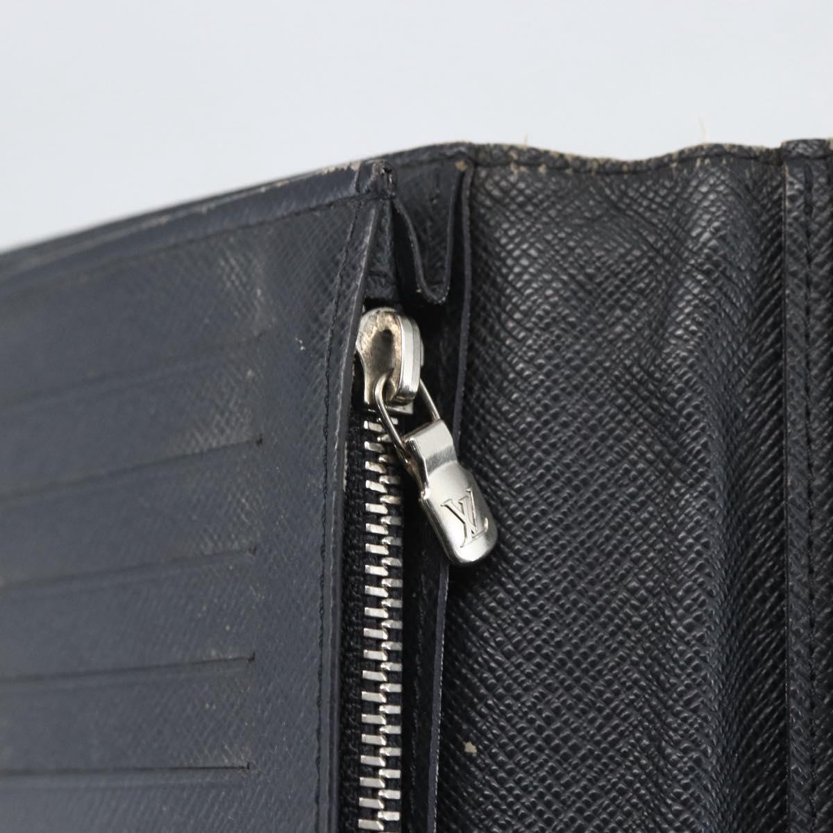 LOUIS VUITTON Monogram Savanna Portefeuille Braza Wallet Navy M66025 Auth 161319