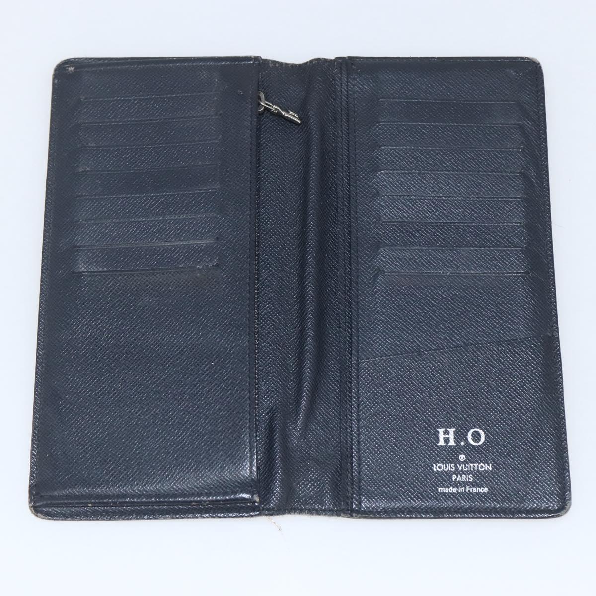 LOUIS VUITTON Monogram Savanna Portefeuille Braza Wallet Navy M66025 Auth 161319