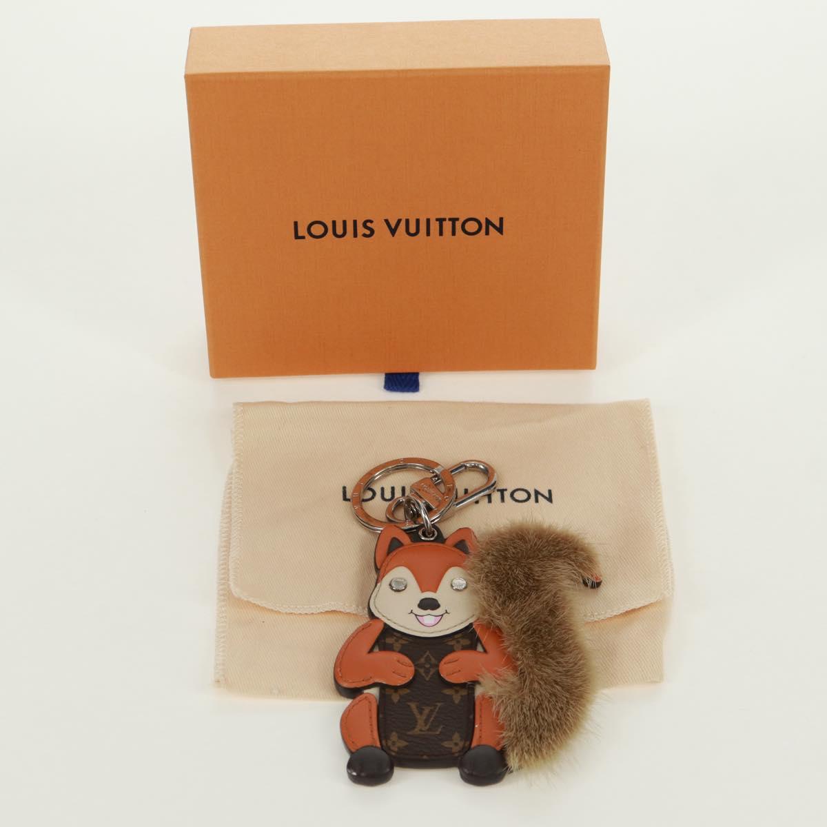 LOUIS VUITTON Monogram Porte Cles Squirrel Charm Brown M00345 LV Auth 161327M