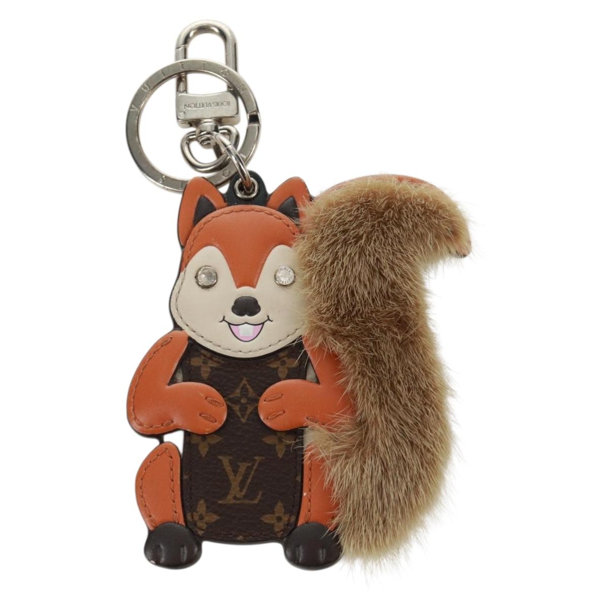 LOUIS VUITTON Monogram Porte Cles Squirrel Charm Brown M00345 LV Auth 161327M