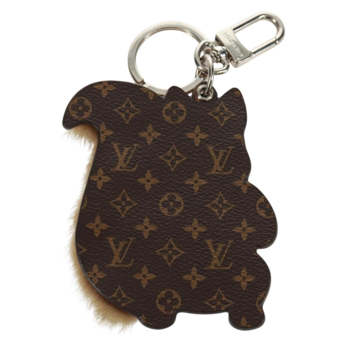 LOUIS VUITTON Monogram Porte Cles Squirrel Charm Brown M00345 LV Auth 161327M