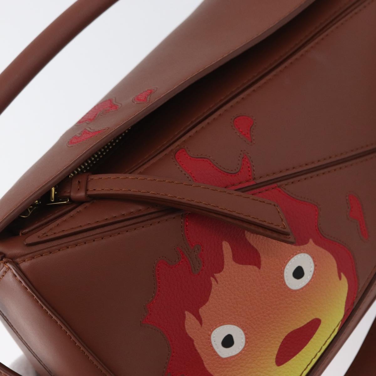 LOEWE Studio Ghibli Calcifer Mini Puzzle Bag Leather 2way Brown Auth 161329SM