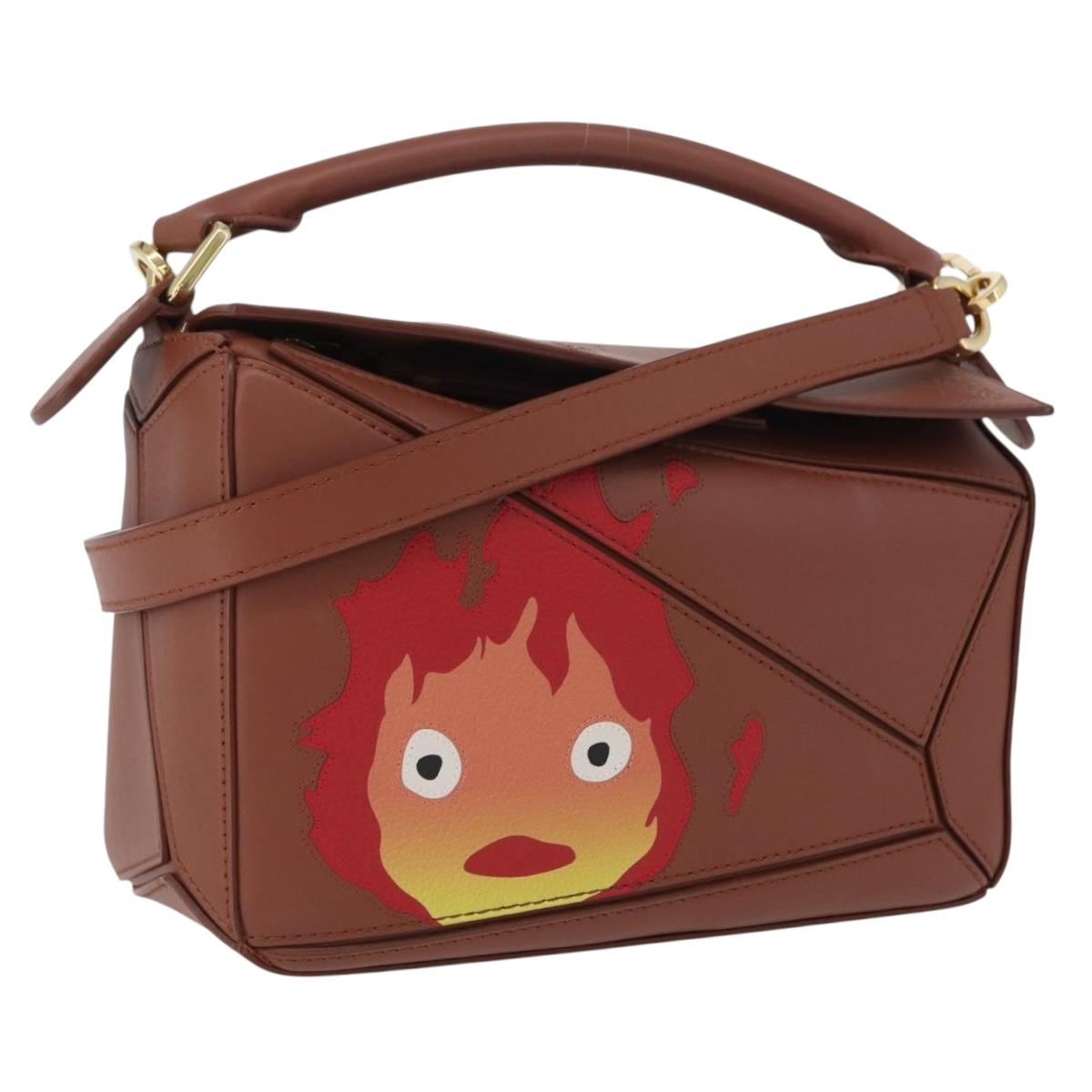 LOEWE Studio Ghibli Calcifer Mini Puzzle Bag Leather 2way Brown Auth 161329SM