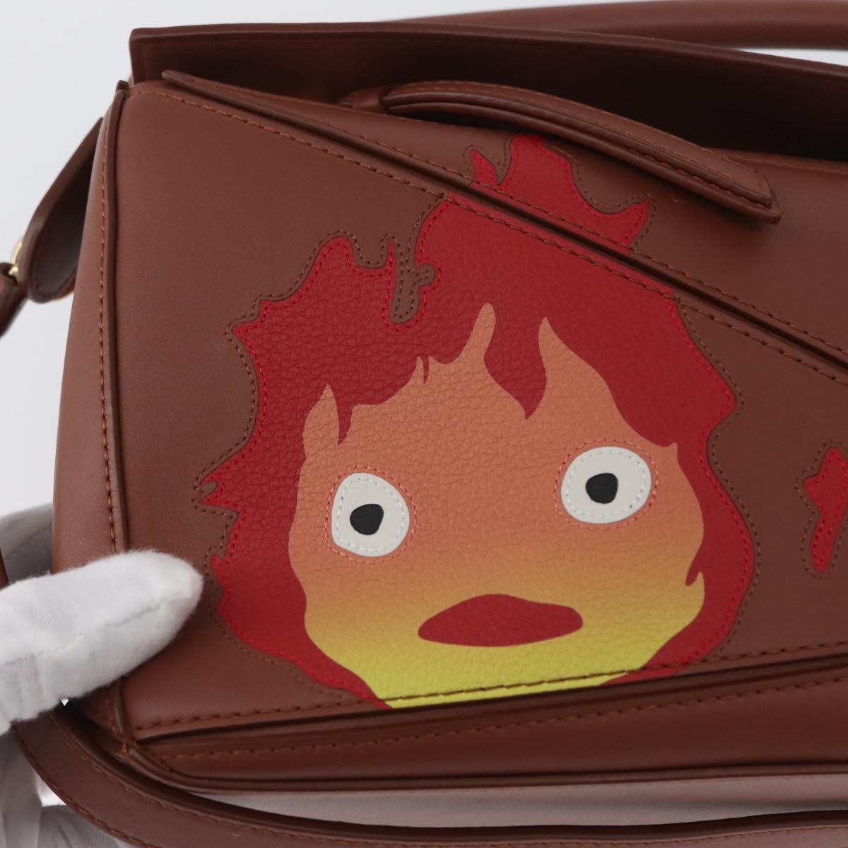 LOEWE Studio Ghibli Calcifer Mini Puzzle Bag Leather 2way Brown Auth 161329SM
