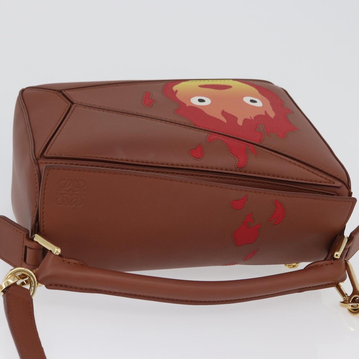LOEWE Studio Ghibli Calcifer Mini Puzzle Bag Leather 2way Brown Auth 161329SM