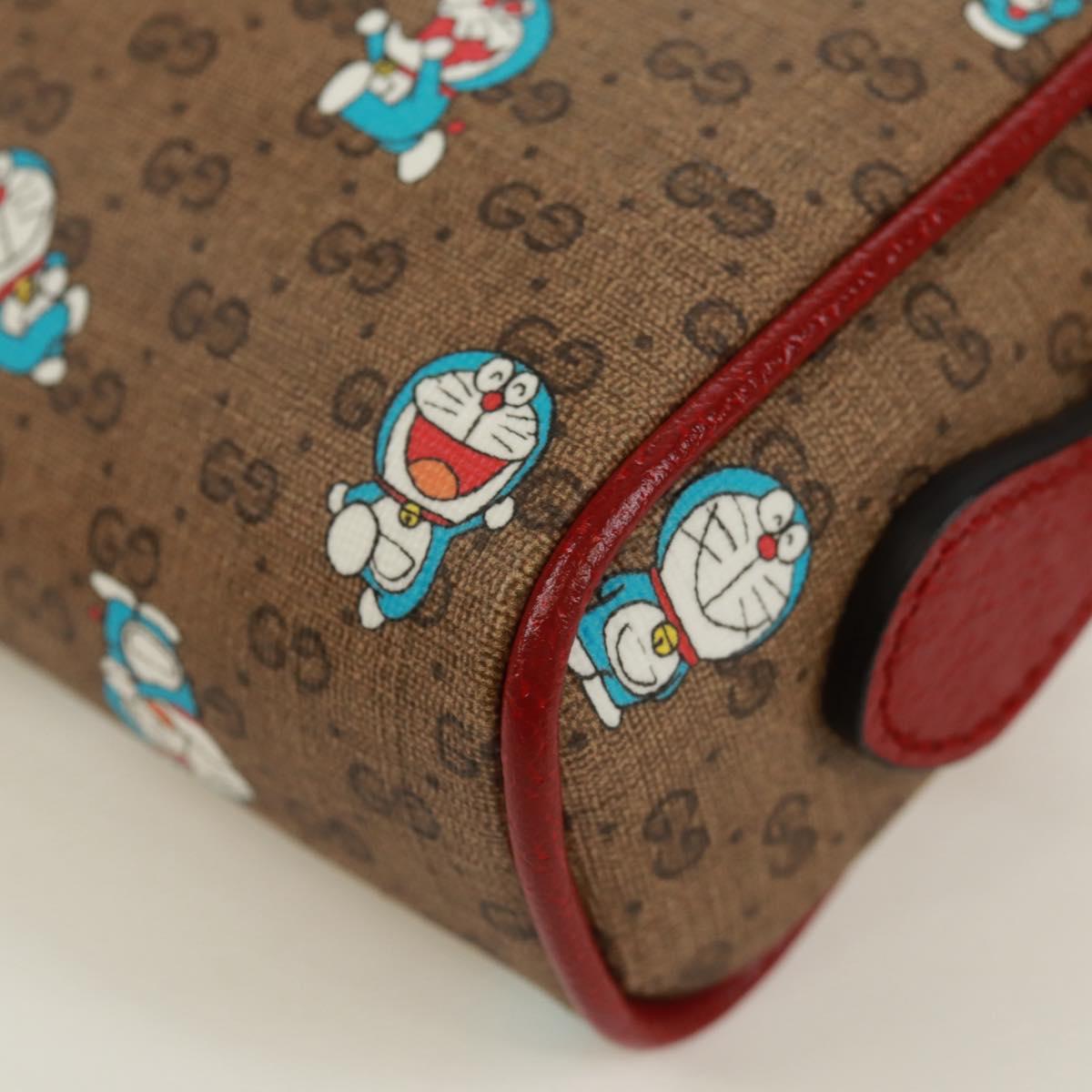 GUCCI Micro GG Supreme Doraemon Shoulder Bag PVC Beige Gold 647784 Auth 161334SM