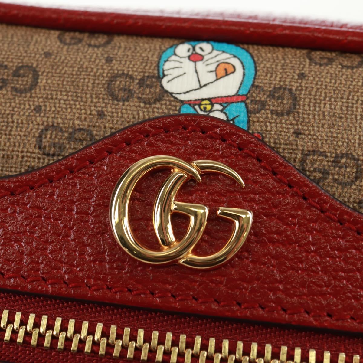 GUCCI Micro GG Supreme Doraemon Shoulder Bag PVC Beige Gold 647784 Auth 161334SM