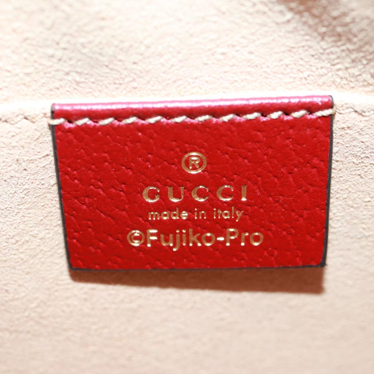 GUCCI Micro GG Supreme Doraemon Shoulder Bag PVC Beige Gold 647784 Auth 161334SM